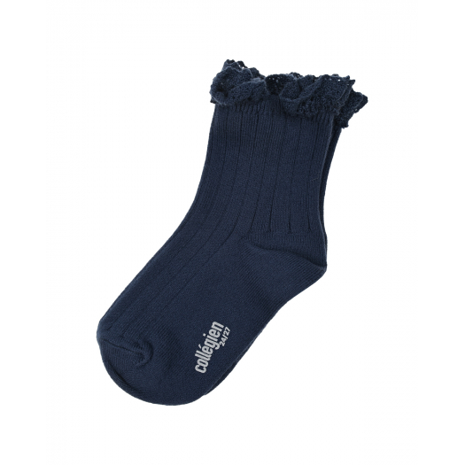 Темно-синие носки с кружевной оборкой Collegien | Фото 1