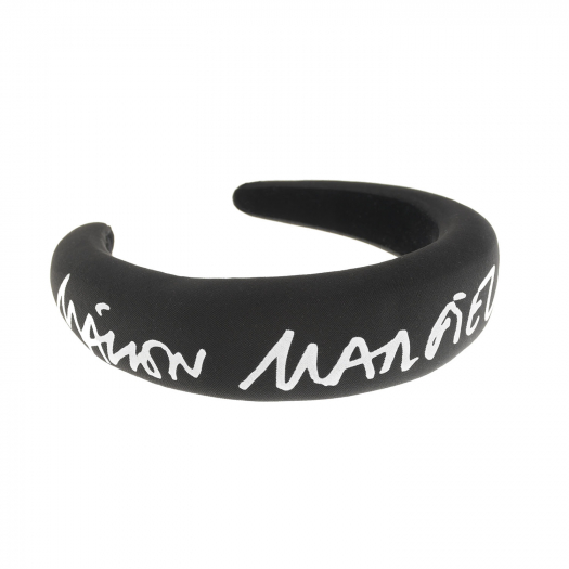 Черный ободок с белым лого MM6 Maison Margiela | Фото 1
