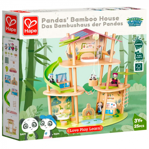 Кукольный мини-домик &quot;Бамбуковый дом семьи панд&quot; Hape | Фото 1