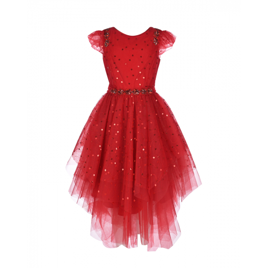 Красное платье со стразами Monnalisa | Фото 1