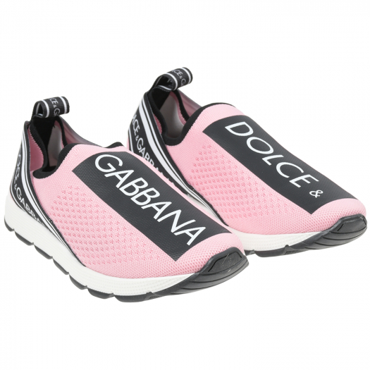 Розовые кроссовки-носки с лого Dolce&Gabbana | Фото 1