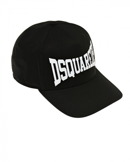 Черная бейсболка с белым логотипом Dsquared2 | Фото 1
