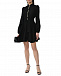 Льняное мини-платье с жемчужными пуговицами, черное Forte dei Marmi Couture | Фото 2