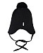Черная шапка с завязками Il Trenino | Фото 2