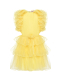 Платье с объемными рюшами, желтое Miss Blumarine | Фото 1