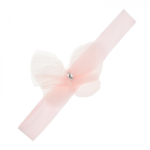 Розовая повязка с аппликацией &quot;бабочка&quot; Monnalisa | Фото 1