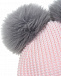 Розовая шапка с двумя помпонами Joli Bebe | Фото 3