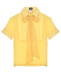 Блуза из крепа с простроченной кокеткой и бантом, желтая Prairie | Фото 1