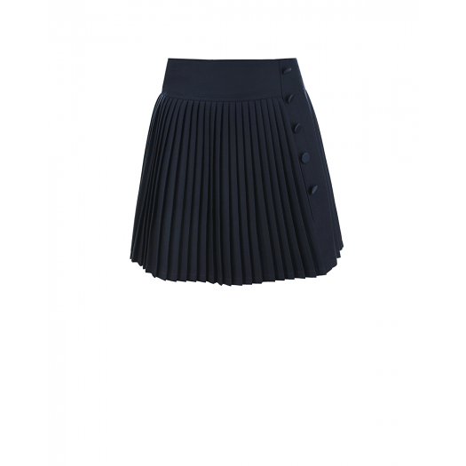 Темно-синяя юбка плиссе с пуговицами Aletta | Фото 1