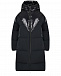 Черное стеганое пальто с глянцевой вставкой Naumi | Фото 3