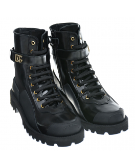Черные ботинки с прорезиненными вставками Dolce&Gabbana Черный, арт. D11059 A1428 80999 | Фото 1
