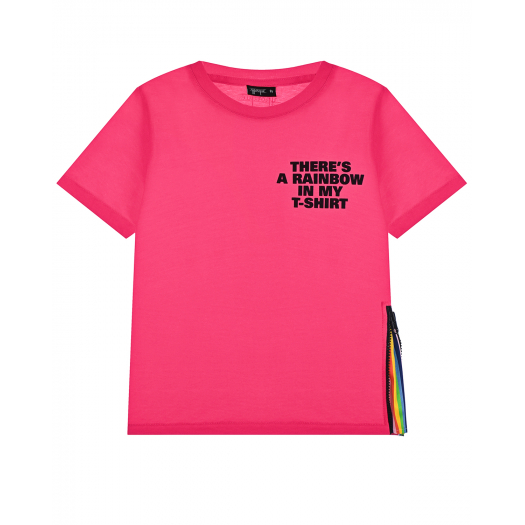 Розовая футболка с декором &quot;радуга&quot; Yporque | Фото 1