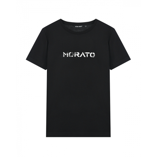 Черная футболка с белым лого Antony Morato | Фото 1