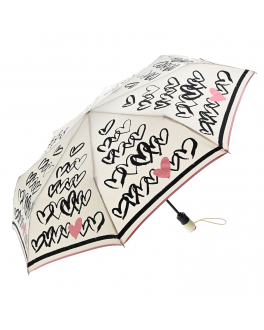 Белый зонт с принтом &quot;сердца&quot; Moschino , арт. 7923 PANNA | Фото 2