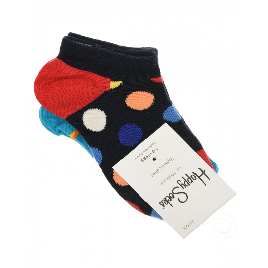 Носки с разноцветным принтом, 2 шт Happy Socks | Фото 1