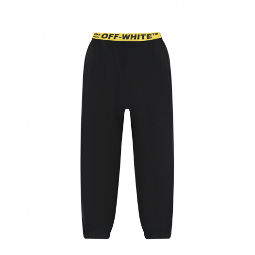 Черные спортивные брюки с желтым поясом Off-White | Фото 1