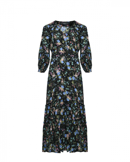 Платье ALLEGRA с мелким цветочным принтом, черное Pietro Brunelli | Фото 1