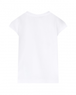 Белая футболка с принтом &quot;вишни&quot; Monnalisa Белый, арт. 11A608 1201 0099 | Фото 2