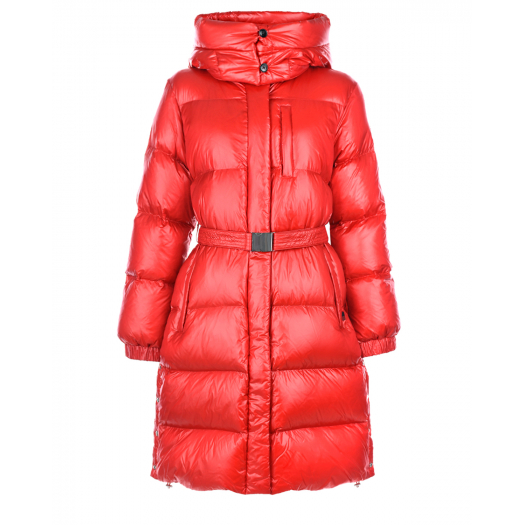 Красное пальто с поясом Woolrich | Фото 1