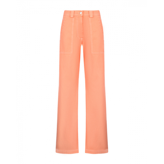 Оранжевые брюки с накладными карманами MSGM | Фото 1