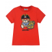 Красная футболка с аппликацией &quot;Мишка пират&quot; Moschino | Фото 1