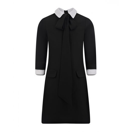 Черное платье с белым воротником и манжетами Prairie Черный, арт. 301F22320FW | Фото 1