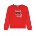 Красный свитшот с декором Choupette из страз Karl Lagerfeld kids | Фото 1