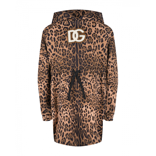 Леопардовое платье с капюшоном Dolce&Gabbana | Фото 1