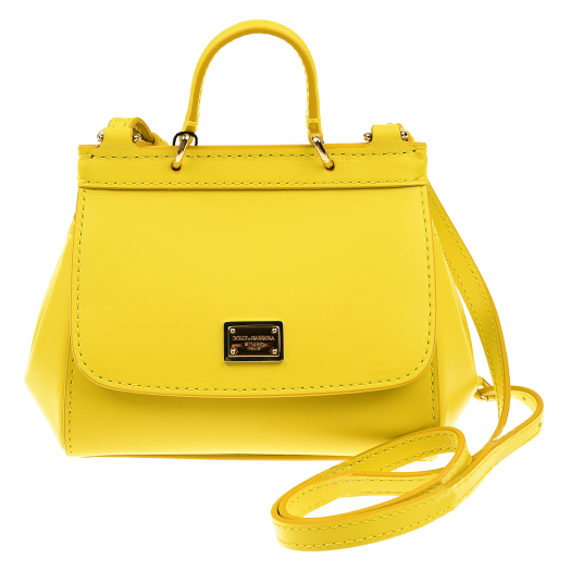 Желтая сумка с логотипом на шильде, 17x11x8 см Dolce&Gabbana | Фото 1