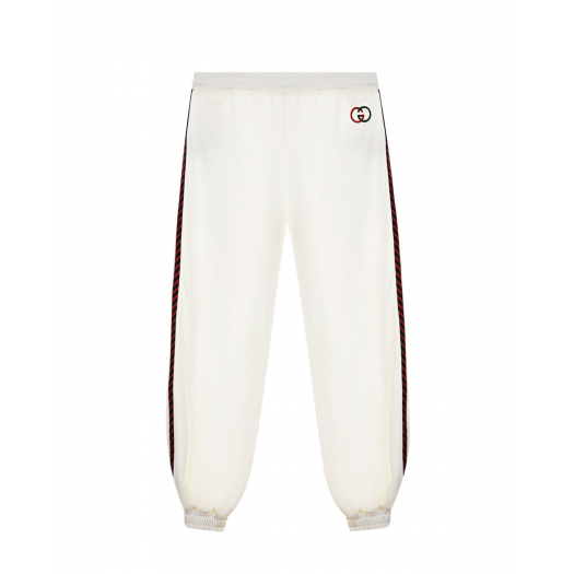 Белые спортивные брюки с лампасами GUCCI | Фото 1