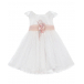 Белое платье с розовым поясом Amaya | Фото 1
