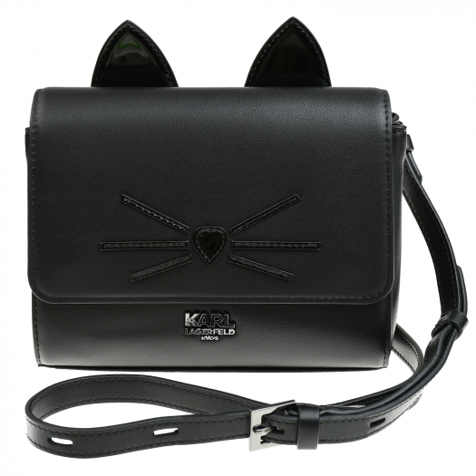 Черная сумка с декоративными ушками, 17x12x6 см Karl Lagerfeld kids | Фото 1
