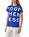 Синяя футболка с текстовым принтом Dorothee Schumacher | Фото 6