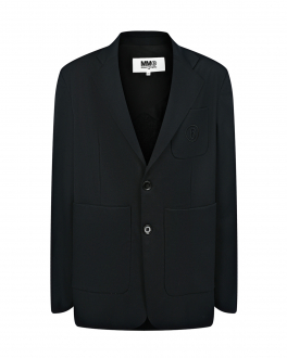 Однобортный черный пиджак MM6 Maison Margiela Черный, арт. M60082 MM038 M6900 | Фото 1