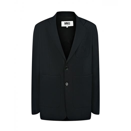 Однобортный черный пиджак MM6 Maison Margiela | Фото 1