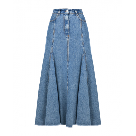 Синяя джинсовая юбка клеш MSGM | Фото 1