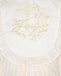 Шелковое платье с вышитой манишкой Fendi | Фото 3
