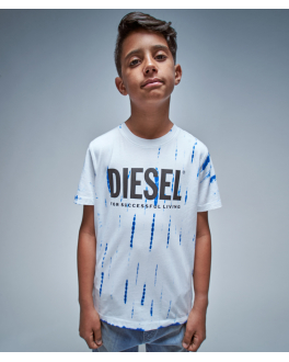 Белая футболка с синими пятнами Diesel Мультиколор, арт. J00754 KYASX K100 | Фото 2
