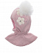 Розовая шапка-шлем с белыми помпонами Chobi | Фото 3