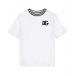 Белая футболка с черным лого у горловины Dolce&Gabbana | Фото 1