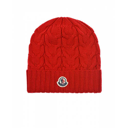 Красная шапка с косами Moncler | Фото 1