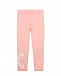 Розовые спортивные брюки с белым логотипом  | Фото 2
