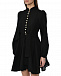 Льняное мини-платье с жемчужными пуговицами, черное Forte dei Marmi Couture | Фото 6