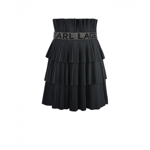 Черная юбка с плиссированными воланами Karl Lagerfeld kids | Фото 1