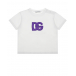 Белая футболка с фиолетовым логотипом Dolce&Gabbana | Фото 1