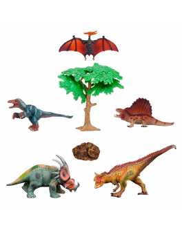 Динозавры и драконы для детей серии &quot;Мир динозавров&quot;:  птеродактиль, диметродон, акрокантозавр, троодон, стиракозавр (набор фигурок из 7 предметов) Masai Mara , арт. MM216-078 | Фото 1