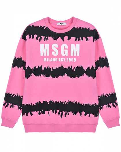 Розовый свитшот в черную полоску MSGM | Фото 1