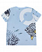 Голубая футболка с принтом &quot;кораллы и рыбки&quot;  | Фото 2