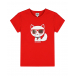 Красная футболка с принтом &quot;кошка&quot; Karl Lagerfeld kids | Фото 1