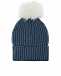 Голубая шерстяная шапка с помпоном Moncler | Фото 2